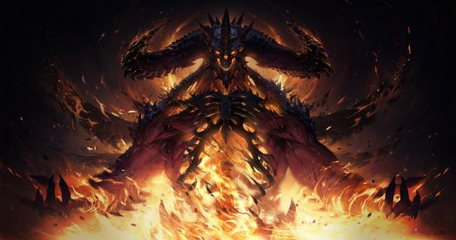 An image of a big fiery beast from diablo immortal