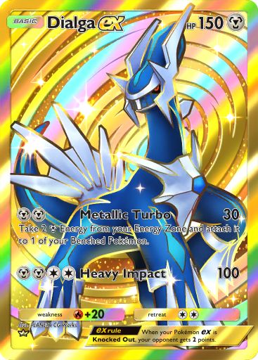 Dialga gold from Space-Time Smackdown in Pokemon TCG Pocket