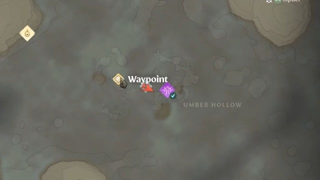 Enshrouded umber hollow waypoint location on map for music sheet location