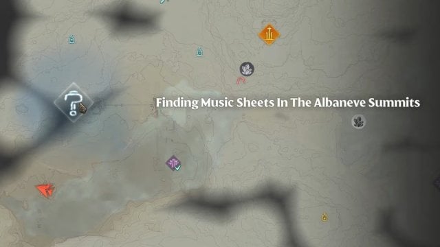 Enshrouded location for silent echo music sheet on map