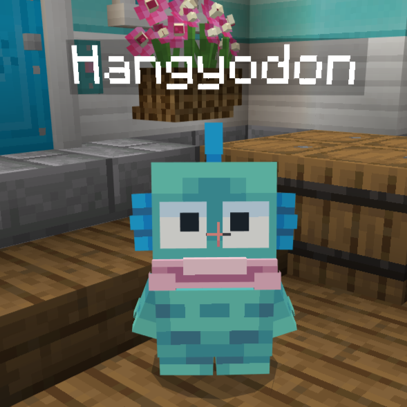 Hangyodon in Hello Kitty and Friends Minecraft DLC.