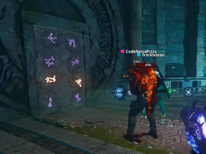 Symbols on a door in BO6 Zombies The Tomb map