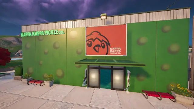 The Kappa Kappa Pickle Co. building in Fortnite.