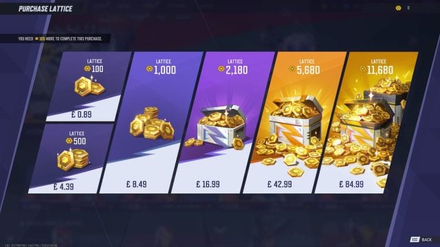 Lattice currency purchase in Marvel Rivals.