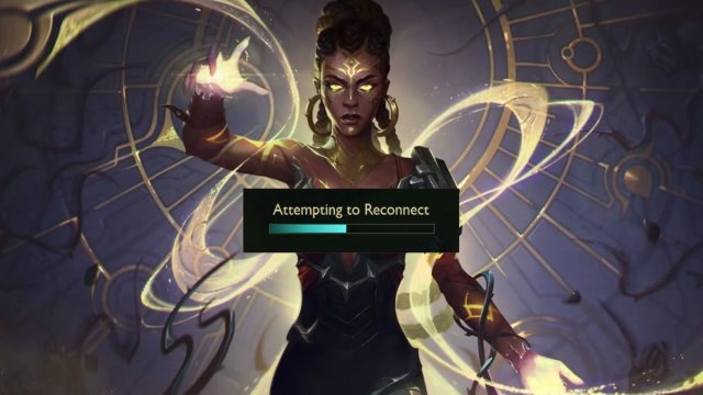 League of Legends Mel splash art holding attempting to reconnect box