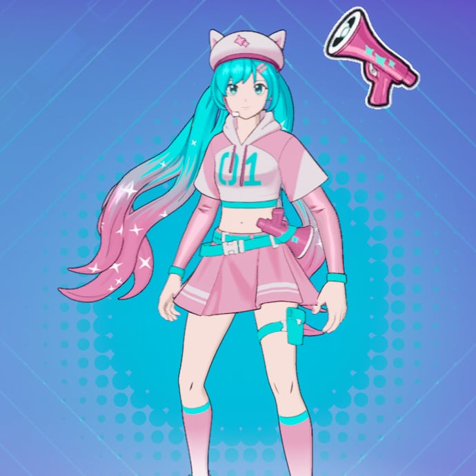 Miku speaker emote in Fortnite.