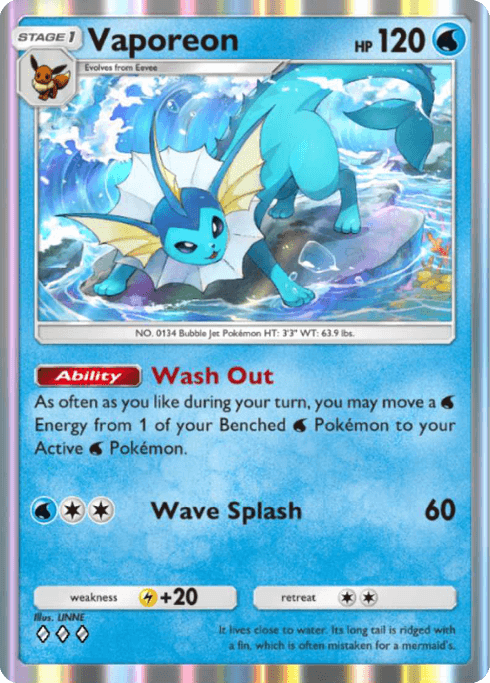 Vaporeon Pokémon TCG Pocket card.