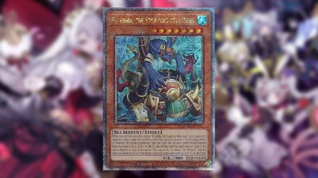 Yu-Gi-Oh Monster card Quarter Century Super Rare posseidra the storming atlantean monster riding a chariot underwater