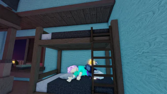 Player doing the Sleep emote in Fisch.