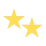 Gold double stars.