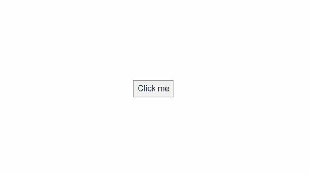 A "click me" button in a white background.