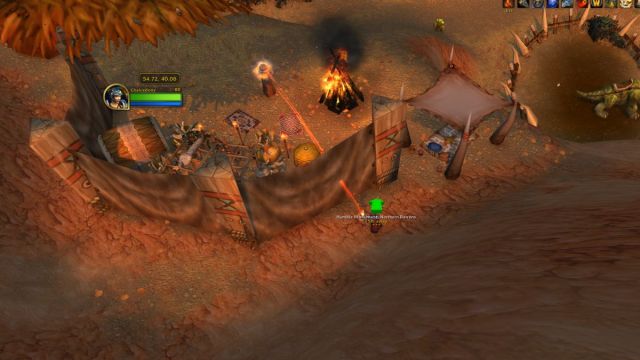 Player picking up a buff in World of Warcraft Northern Barrens.