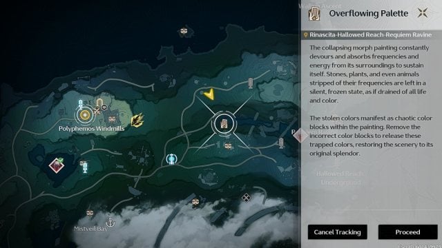 Wuthering Waves map Halowed Reach overflowing palette puzzle 2 location