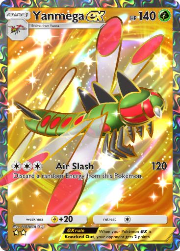 Yanmega ex full art from Space-Time Smackdown in Pokemon TCG Pocket