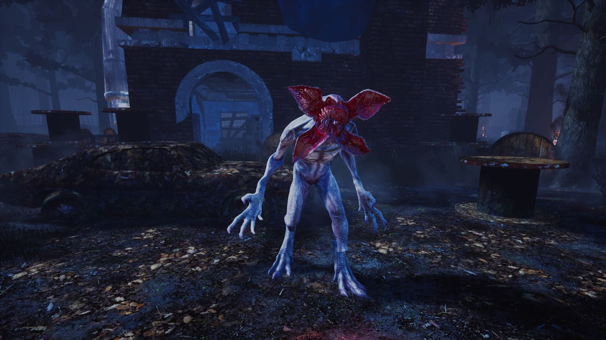 An image from Dead by Daylight of the Demogorgon opening its mouth to screech at Survivors.