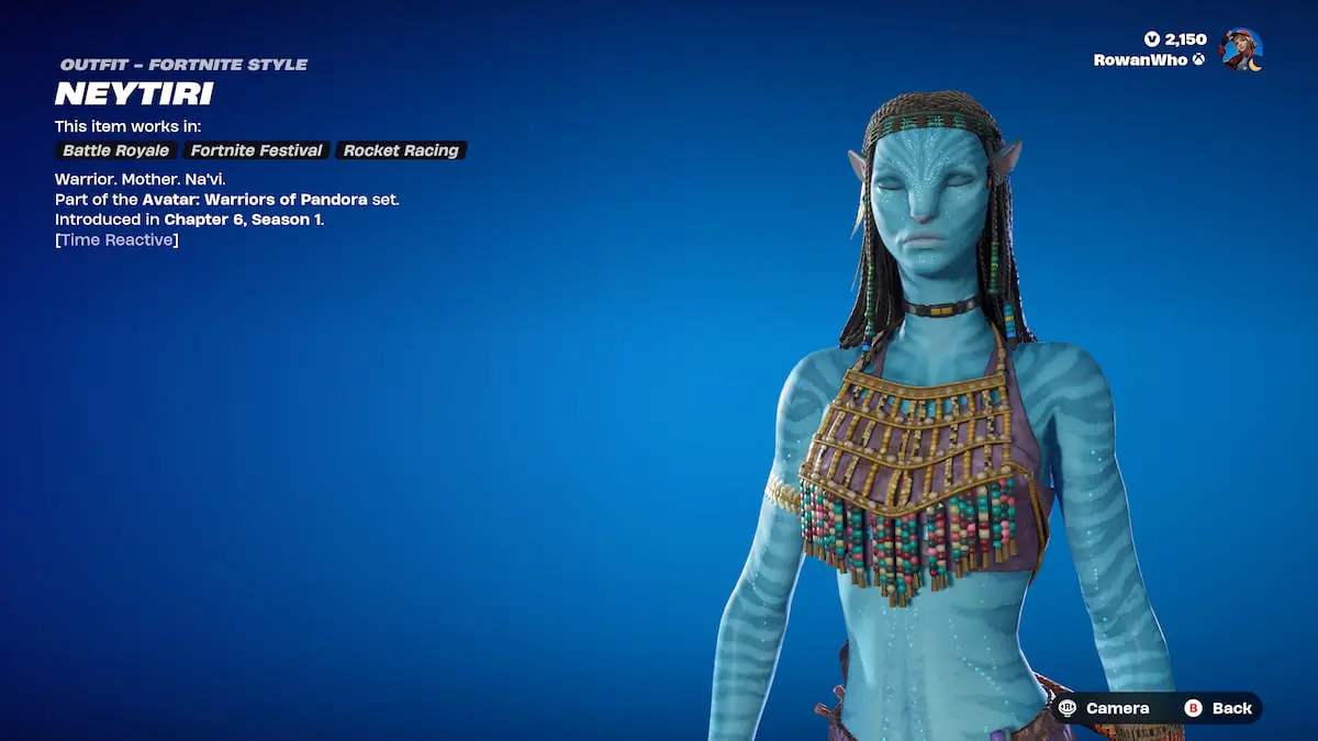 Neytiri na'vi bintik -bintik bercahaya di fortnite