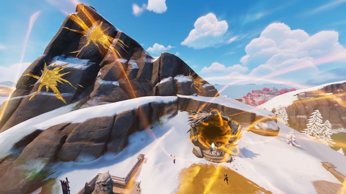 Picture showing the Golden Portal in Fortnite.