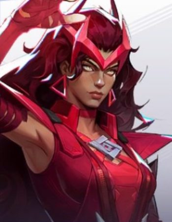 Scarlet Witch hero image shot on hero roster menu in Marvel Rivals