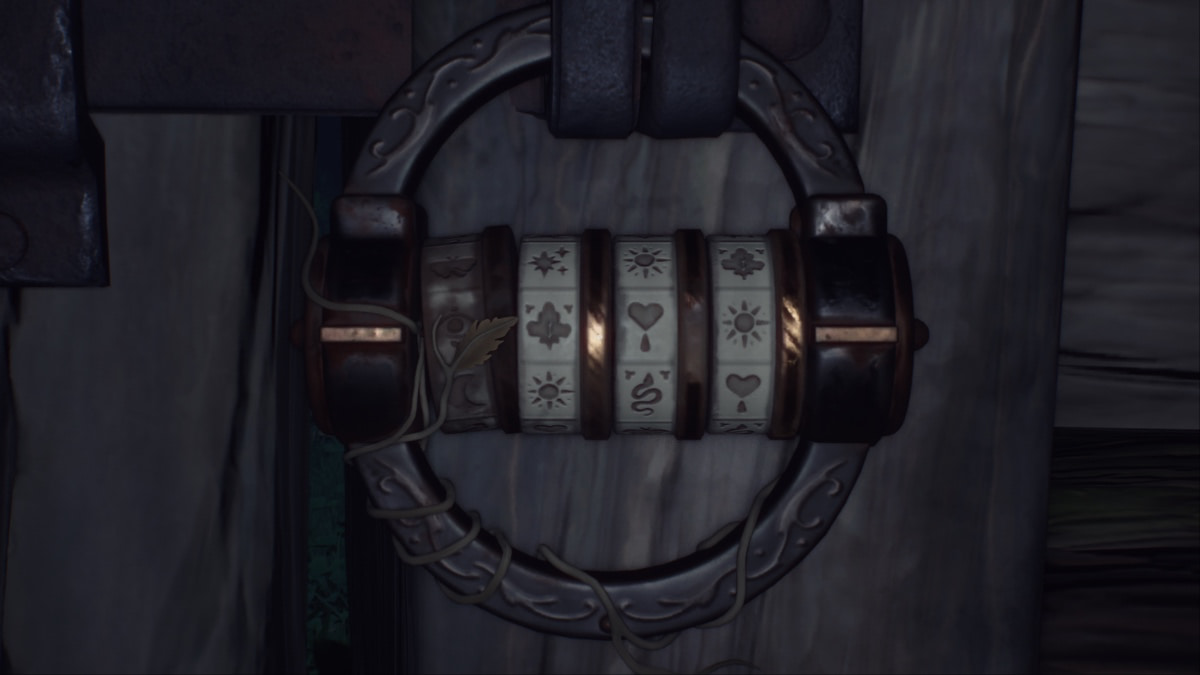 a creepy lock with strange symbols