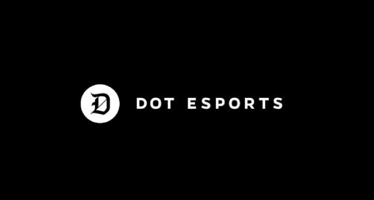 Screenshot of a Dot Esports logo against a black background