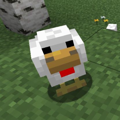 A Classic Chicken in Minecraft. 