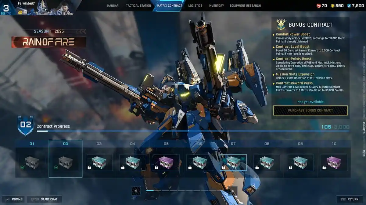 Matrix Contract battle pass in Mecha BREAK