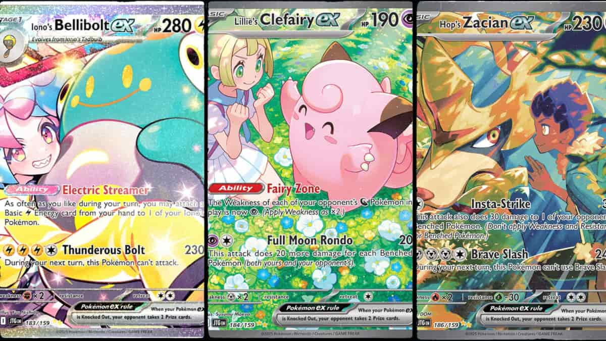 Iono's Bellibolt, Lillie's Clefairy and Hop's Zacian from Battle Partners.