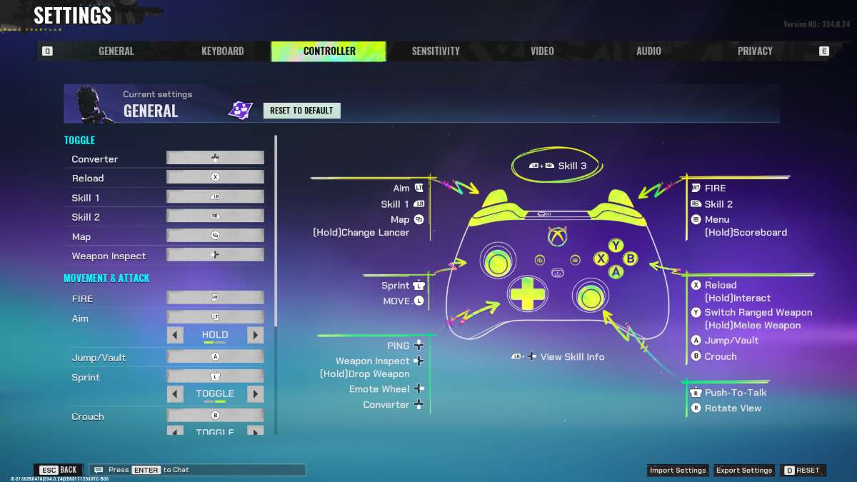 FragPunk controller menu user interface on PC.