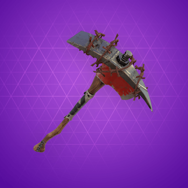 a Fortnite fire axe pickaxe with a pickaxe like top barbed wired to the top