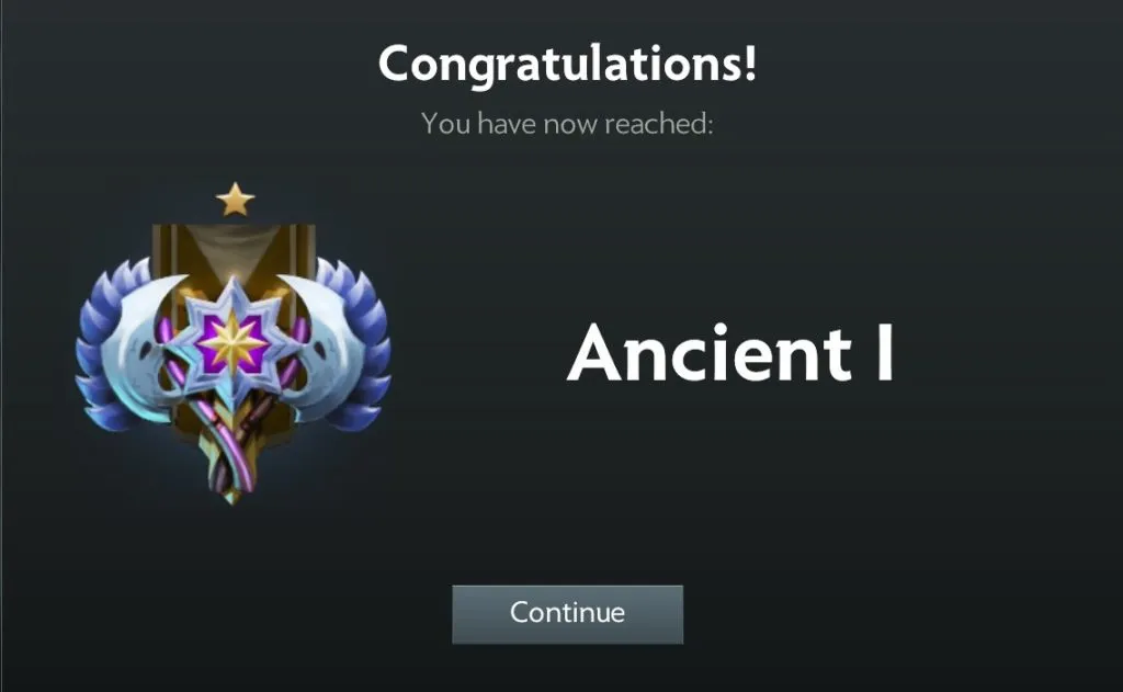 The Ancient rank medal in Dota 2.