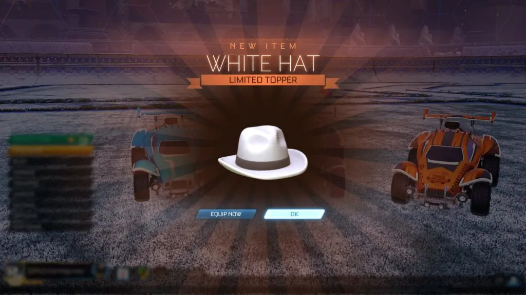 The White Hat topper in Rocket League.