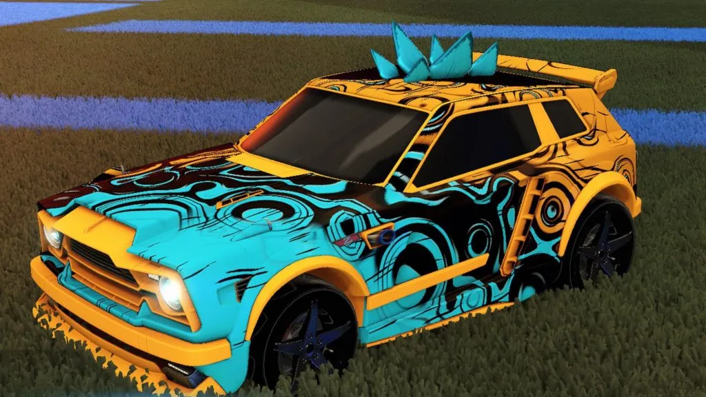 The Rizer decal on a player car in Rocket League.