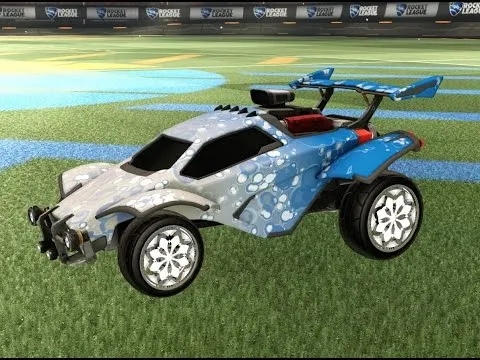 The Bubbly decal on a player car in Rocket League.