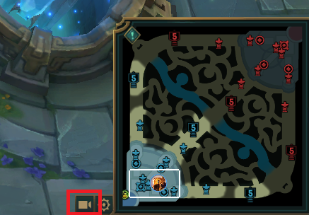 The toggle button in-game to unlock the camera in LoL