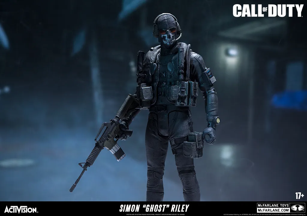 An image of Ghost's Call of Duty McFarlane Toys replica.