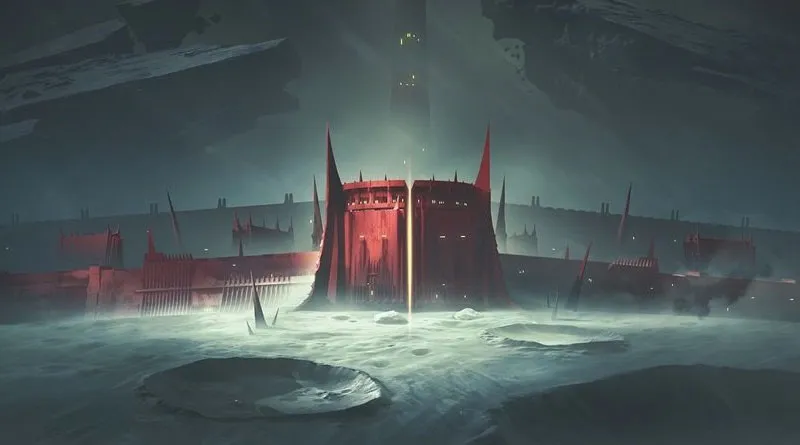 Ключовото изкуство за Destiny 2: Shadowkeep, представящо замъка на Луната в съименника му