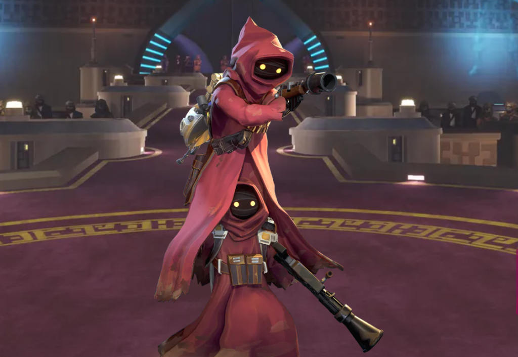 Utooni stacked on top of each other in an arena in Star Wars: Hunters.