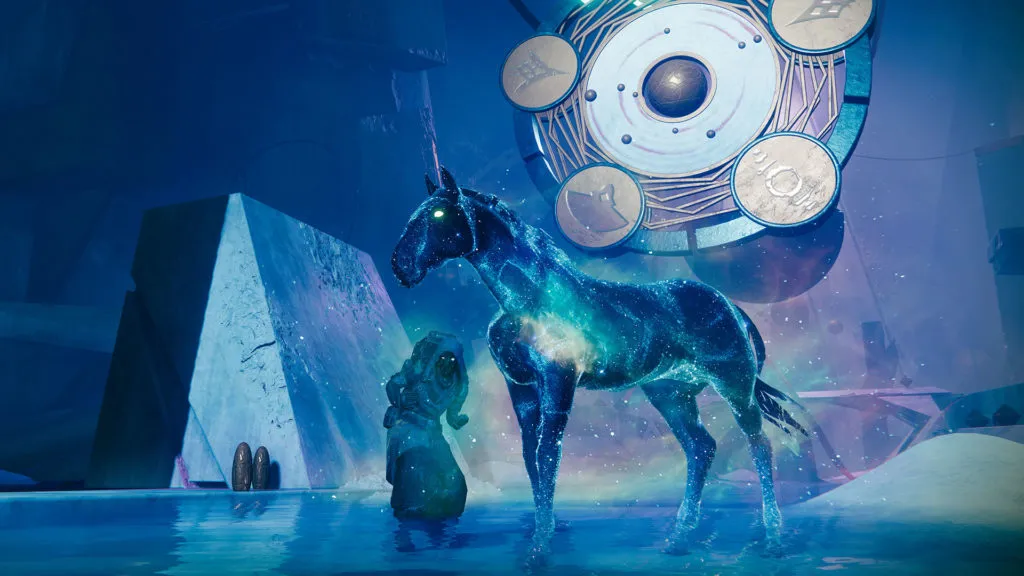 A screenshot of Xur and Starhorse from Bungie's 30th Anniversary event in Destiny 2.