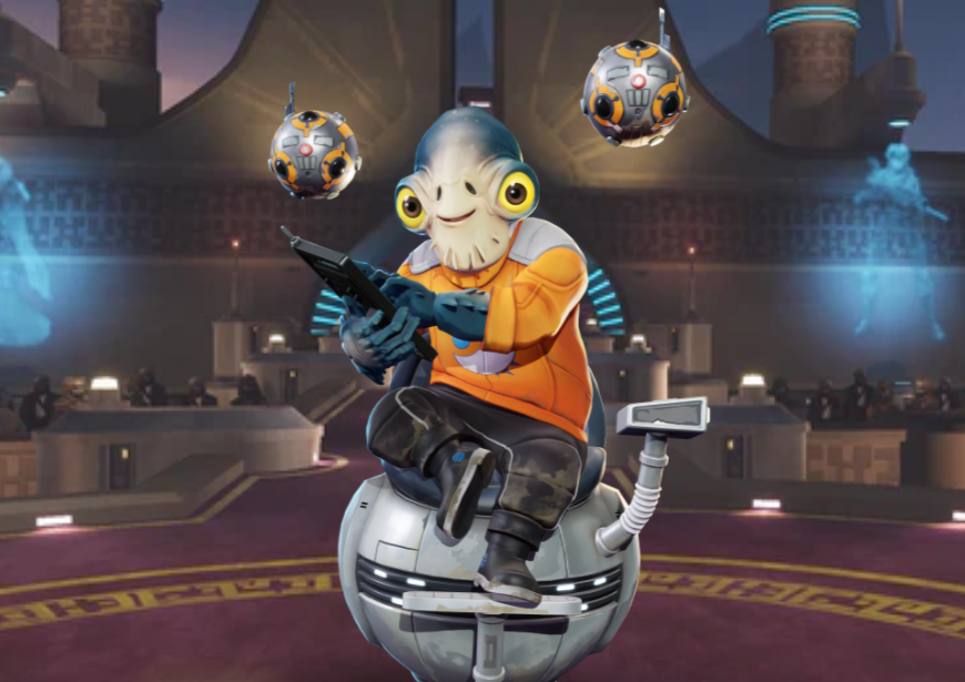Sprocket sitting in an arena in Star Wars: Hunters.