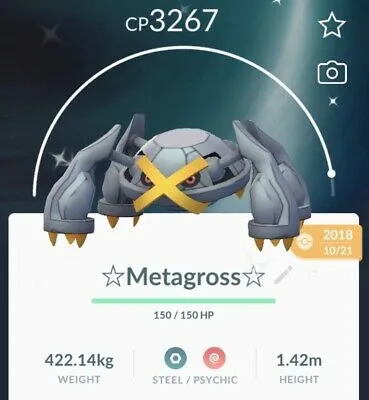 Shiny Metagross in-game screen in Pokémon Go