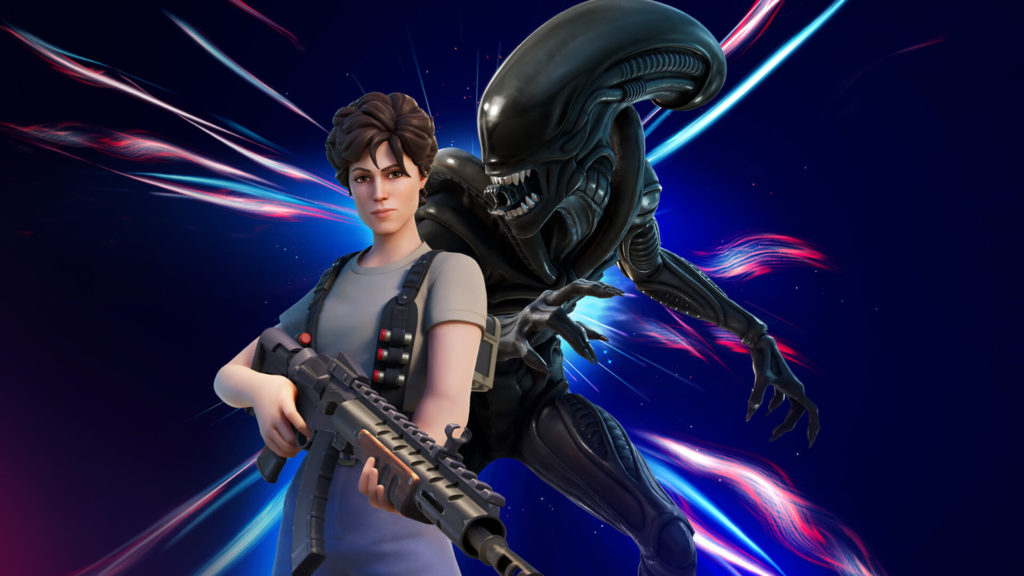 Ripley y el Xenomorph de Alien recreado en Fortnite
