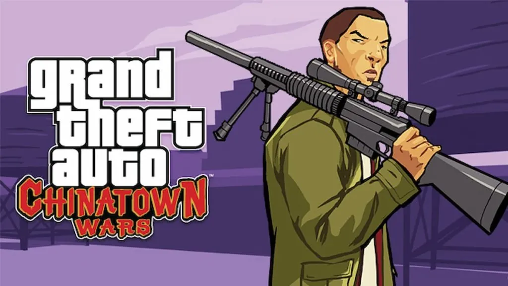 Grand Theft Auto: Chinatown Wars loading screen character with a sniper