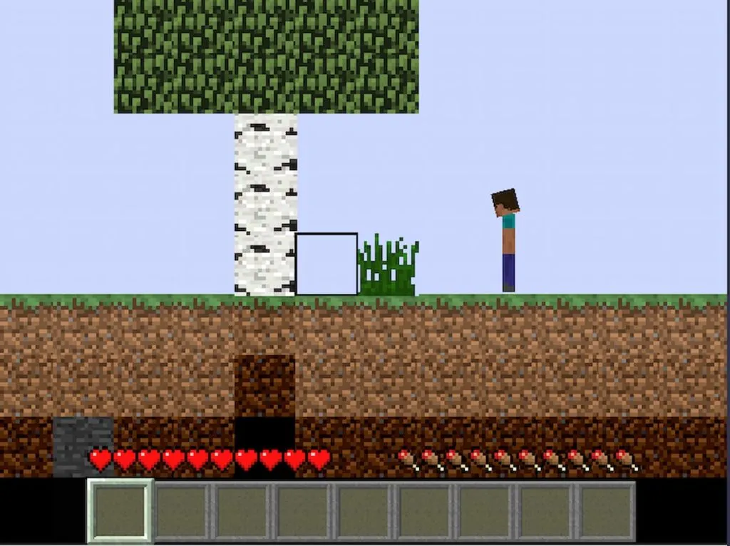Screenshot of paper Minecraft