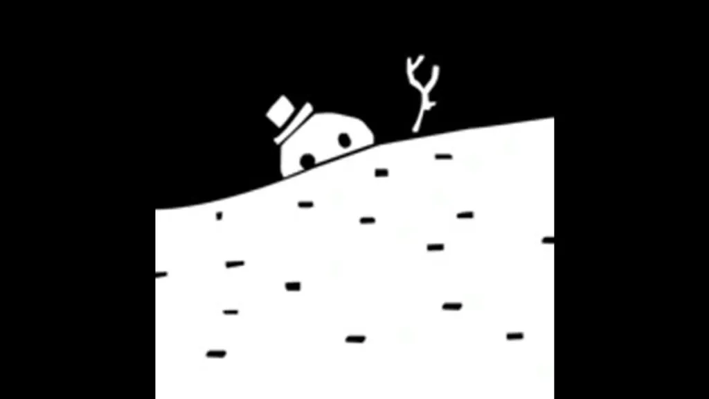 Fortnite's Buried Snowman black and white banner. 