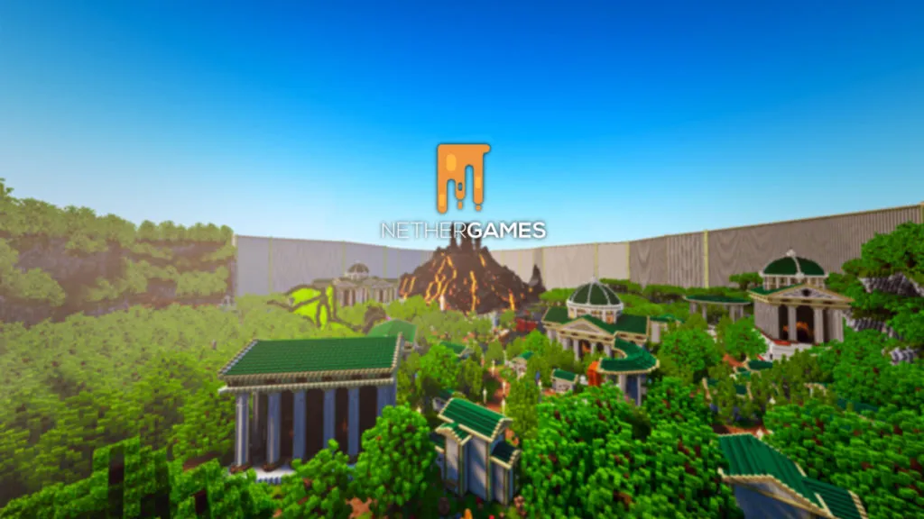 Screenshot of the Nethergames Minecraft server logo.