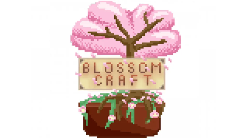 Screenshot of the BlossomCraft Minecraft server logo.