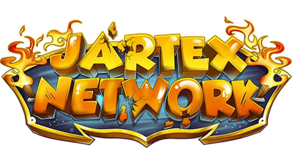 Screenshot of the Jartex Network Minecraft server logo.