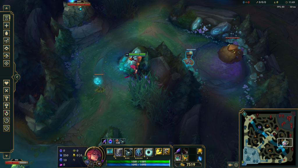 Janna placing a ward in the enemy jungle in league of legends