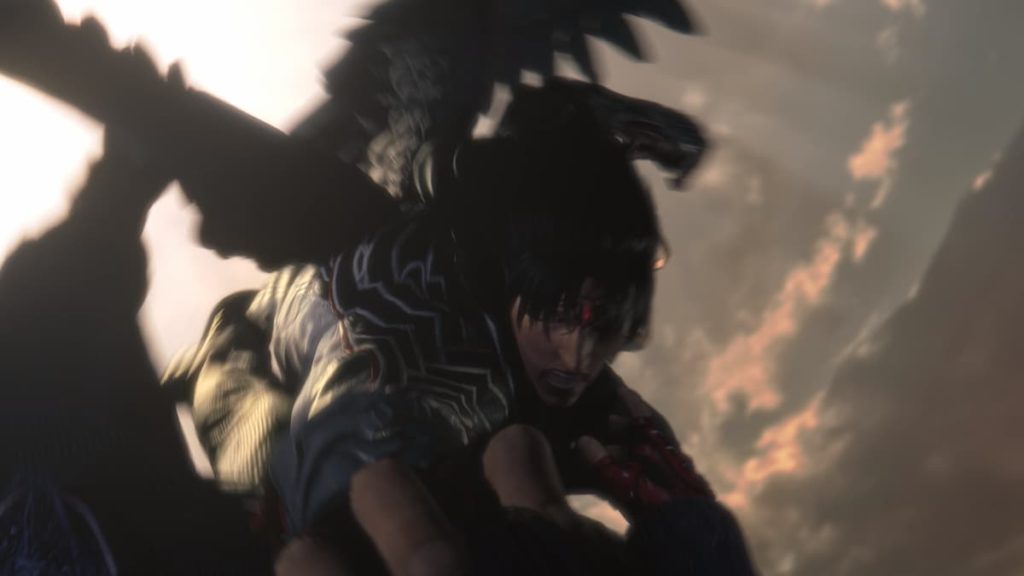 Devil Jin in the middle of a fight with Kazuya.