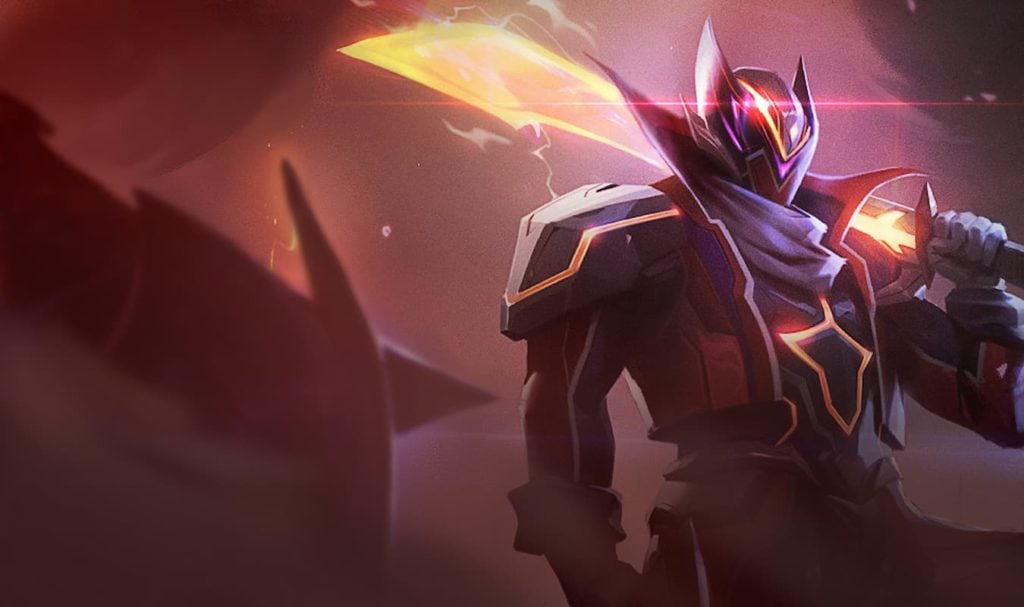 Futuristic Gangplank stands with his weapon over his shoulder in League of Legends
